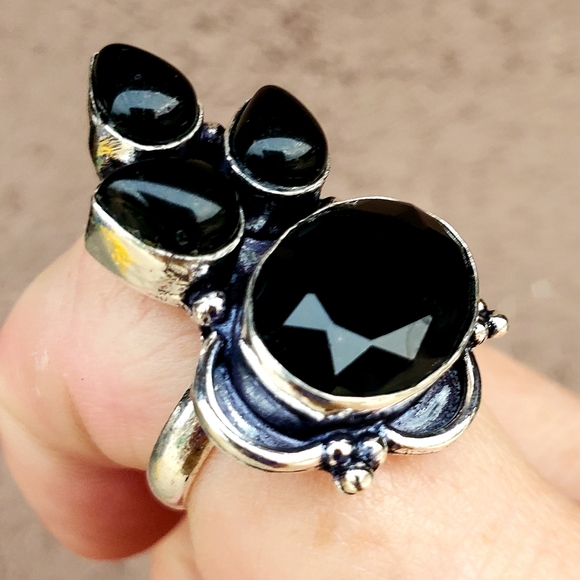 New Black Onyx 925 Silver Ring. - Picture 2 of 16